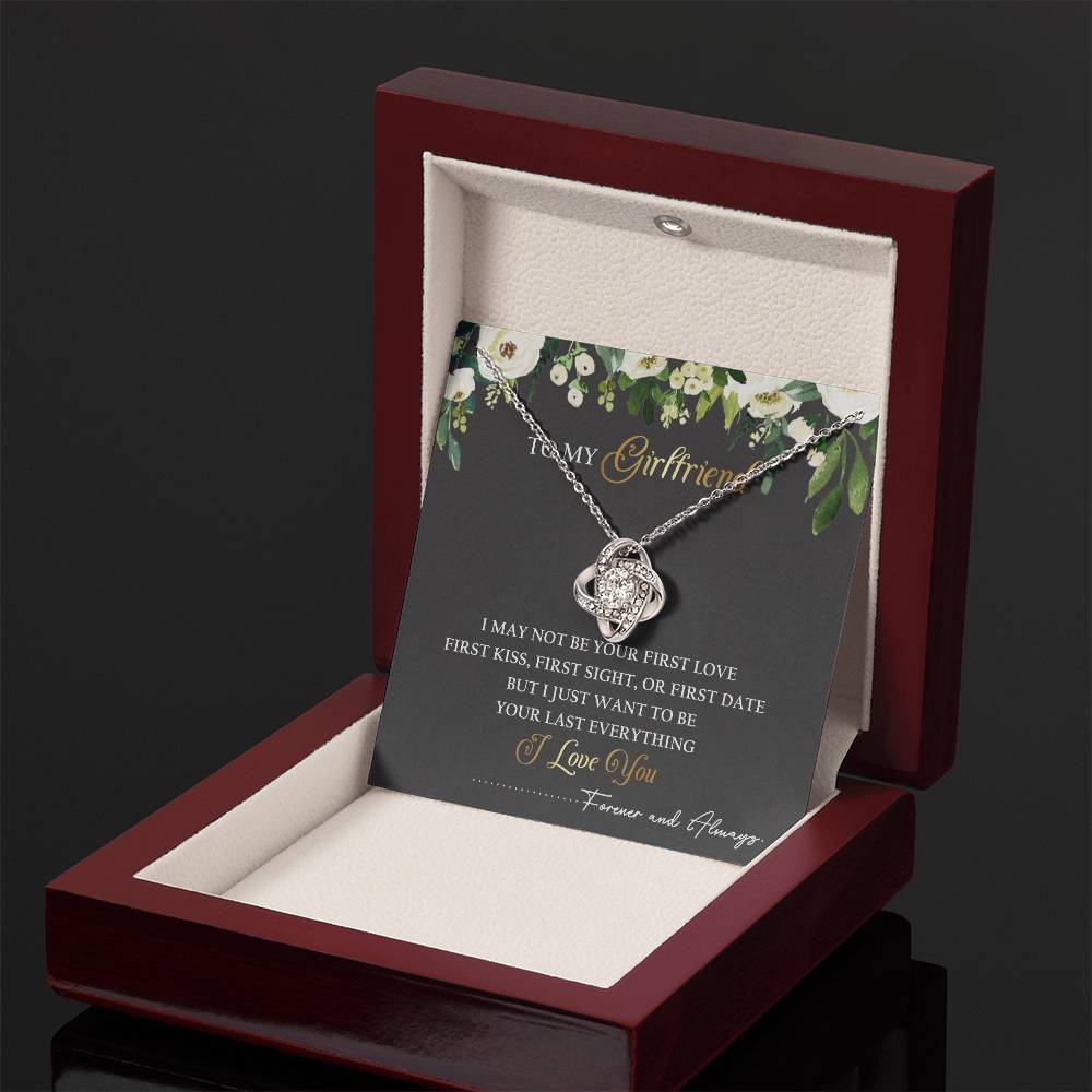 To My Girlfriend Love Knot Necklace Message Card