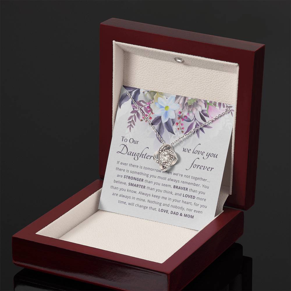 To My Daughter - Loved More Than You Know - Necklace. Crafted With 14k White Gold (From Dad and Mom)