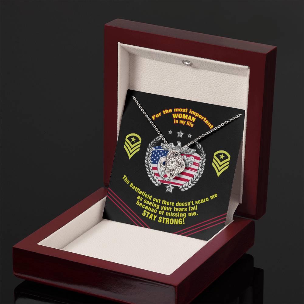 Marine Mom Gift - the Most Important Woman- the Love Knot Necklace