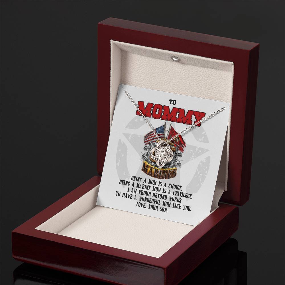 Marine Mom Gift - Wonderful Mom Like You - the Love Knot Necklace