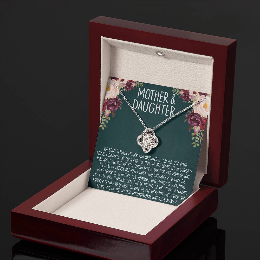 Mother's Day Gift, Mother Daughter Necklace, Gifts for Mom, Mom Love Knot Necklace, Birthday Gift