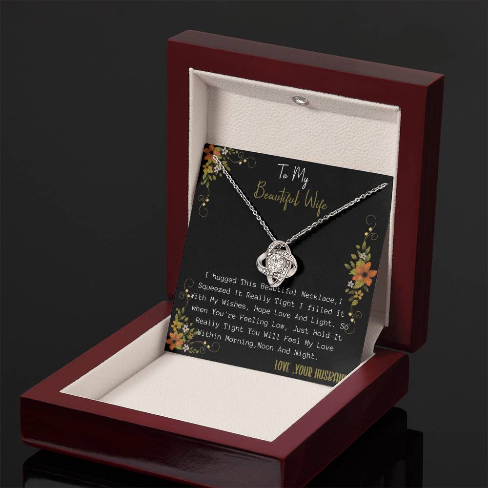 Gift for Wife. Love Knot Necklace for Beautiful Wife
