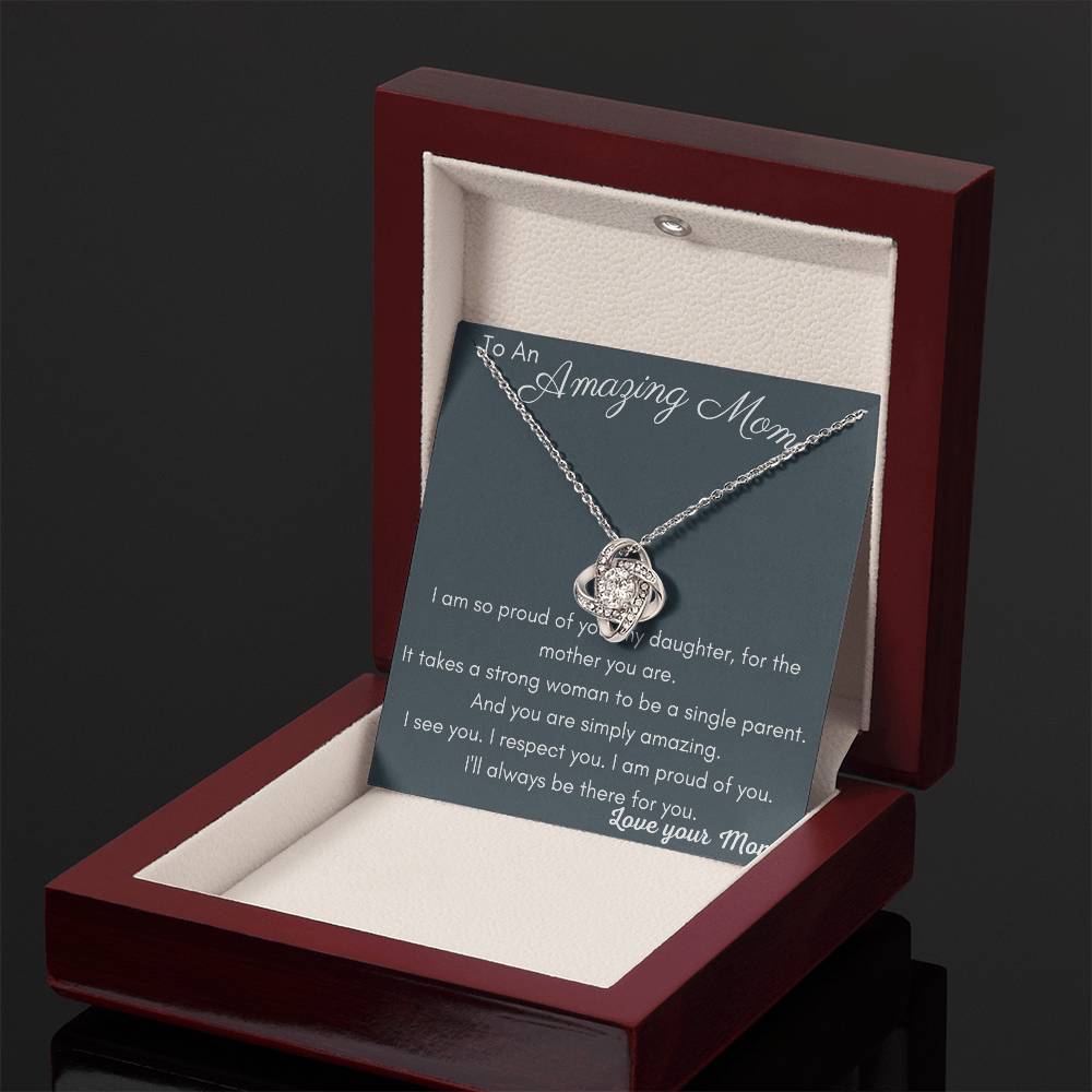 Amazing Mom Love Knot Necklace
