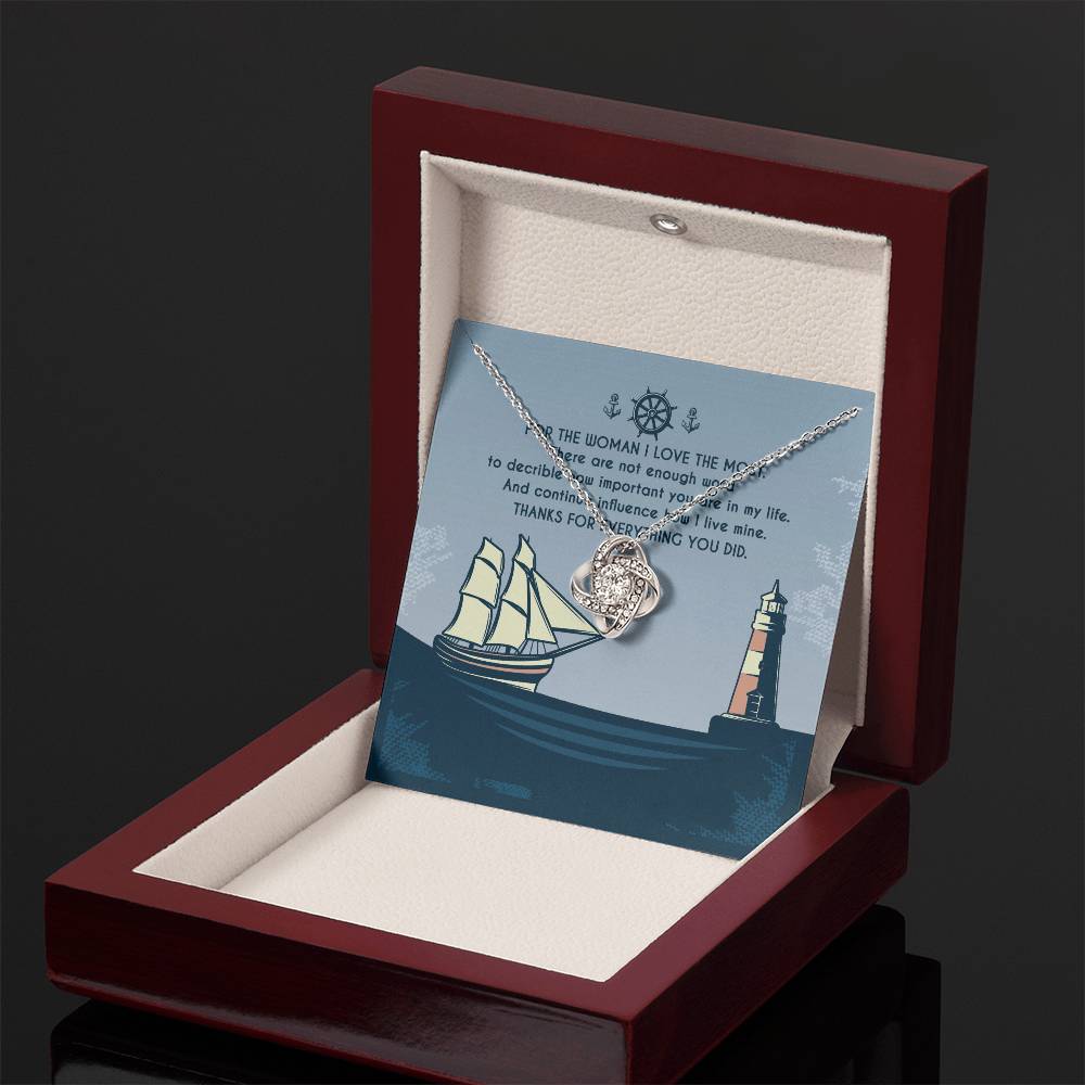 Marine Mom Gift - How Important You Are in My Life - the Love Knot Necklace