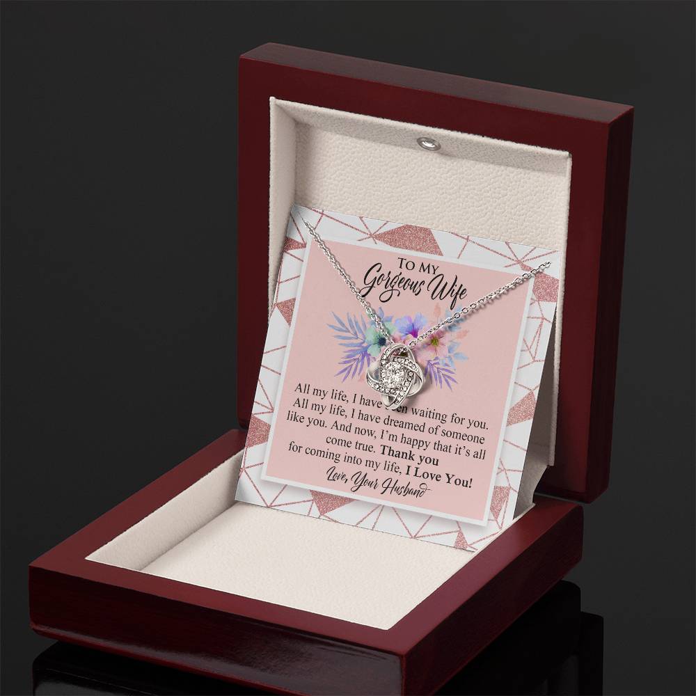 Best Gift for Wife - Love Knot Necklace With Message Card