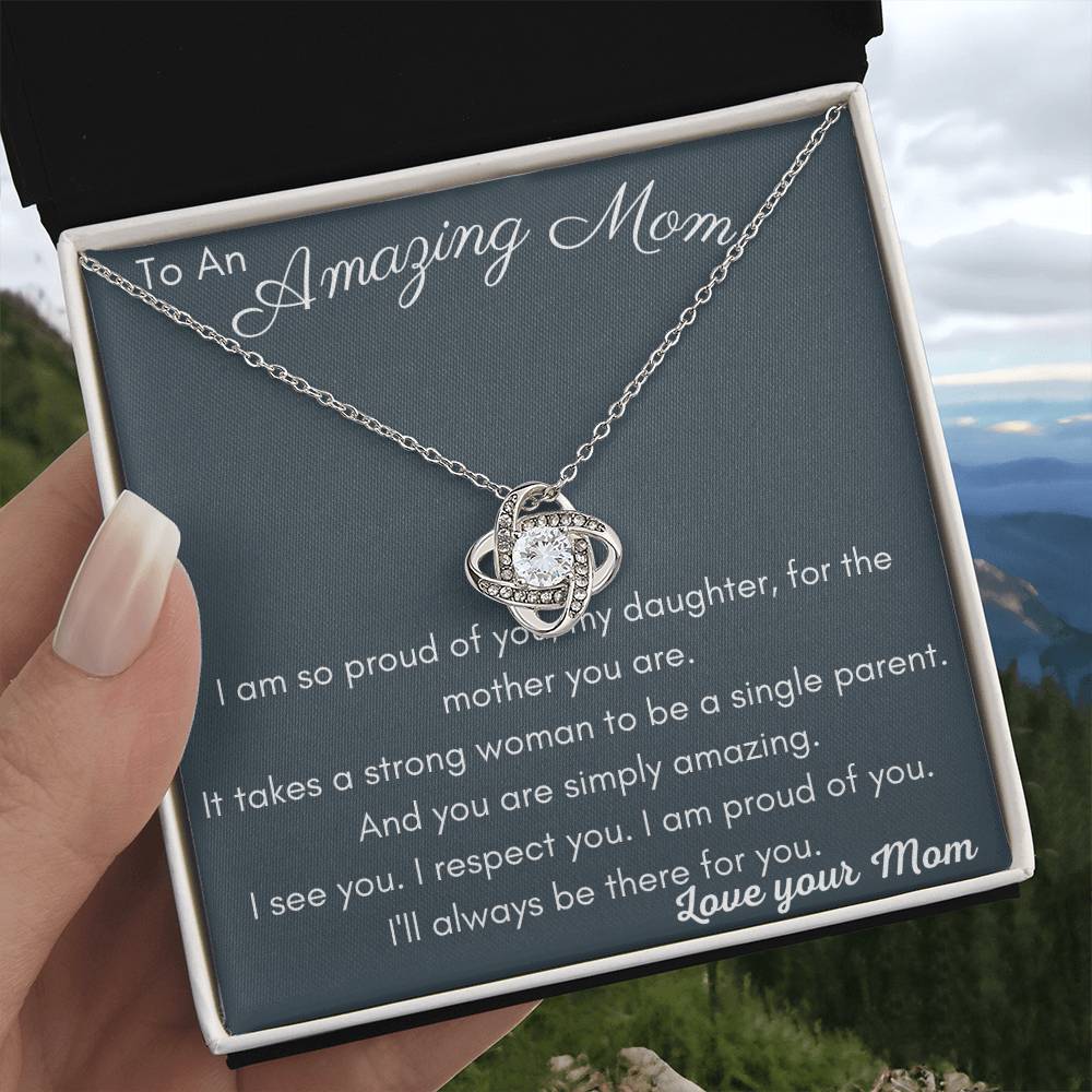 Amazing Mom Love Knot Necklace