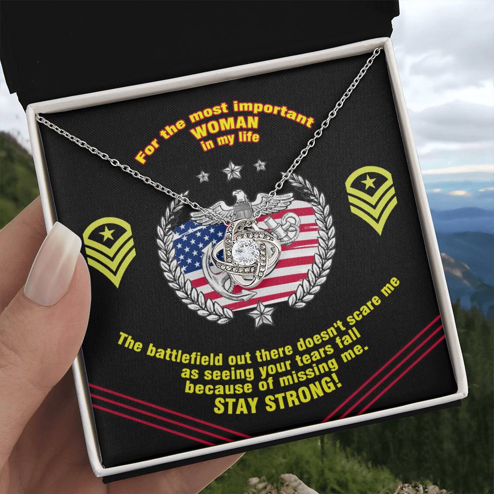 Marine Mom Gift - the Most Important Woman- the Love Knot Necklace