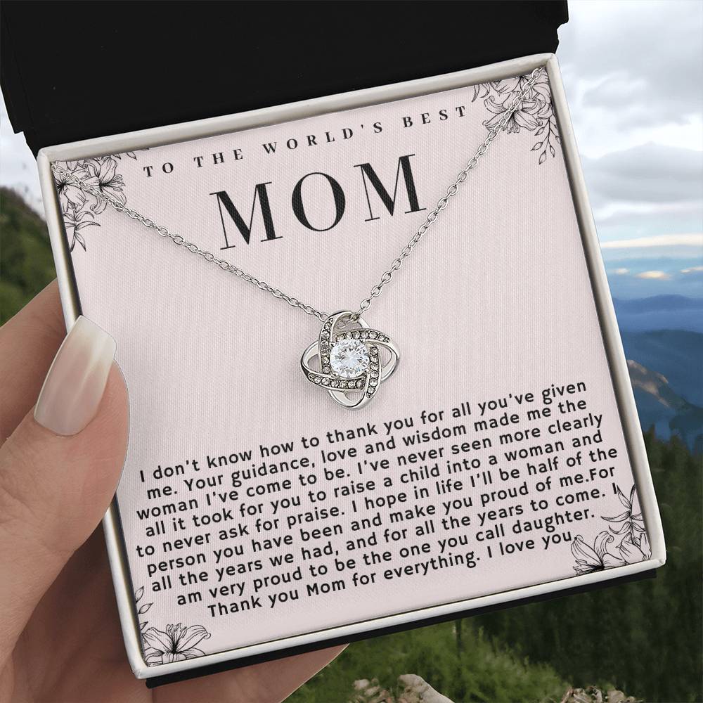 To the World's Best Mom Necklace Gift, Sentimental Gift for Mom, Birthday Gift for Mom, Perfect Mother's Day Gift
