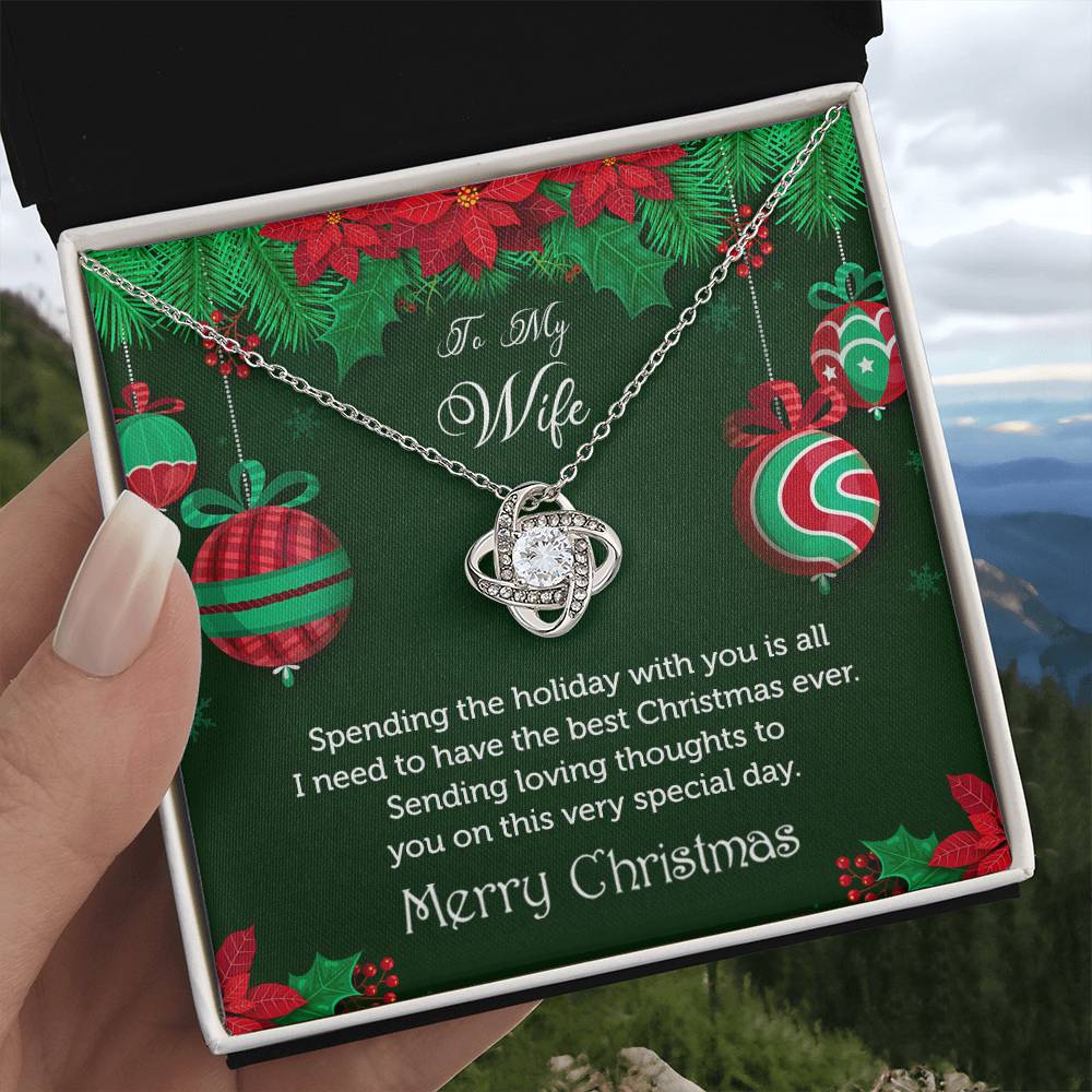 To My Wife - Best Christmas Ever Love Knot Necklace
