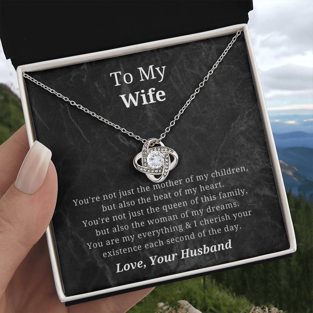 To My Wife Mother of My Children Love Knot Necklace