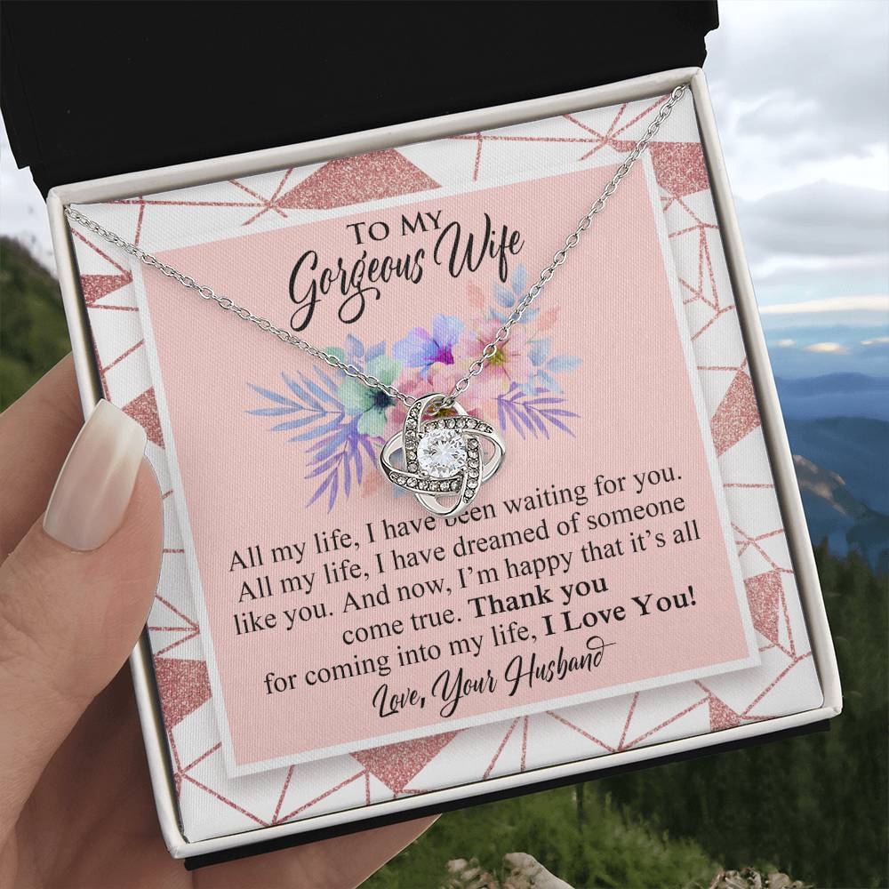 Best Gift for Wife - Love Knot Necklace With Message Card