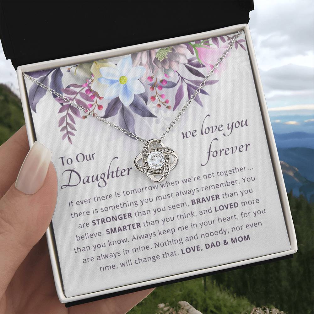 To My Daughter - Loved More Than You Know - Necklace. Crafted With 14k White Gold (From Dad and Mom)