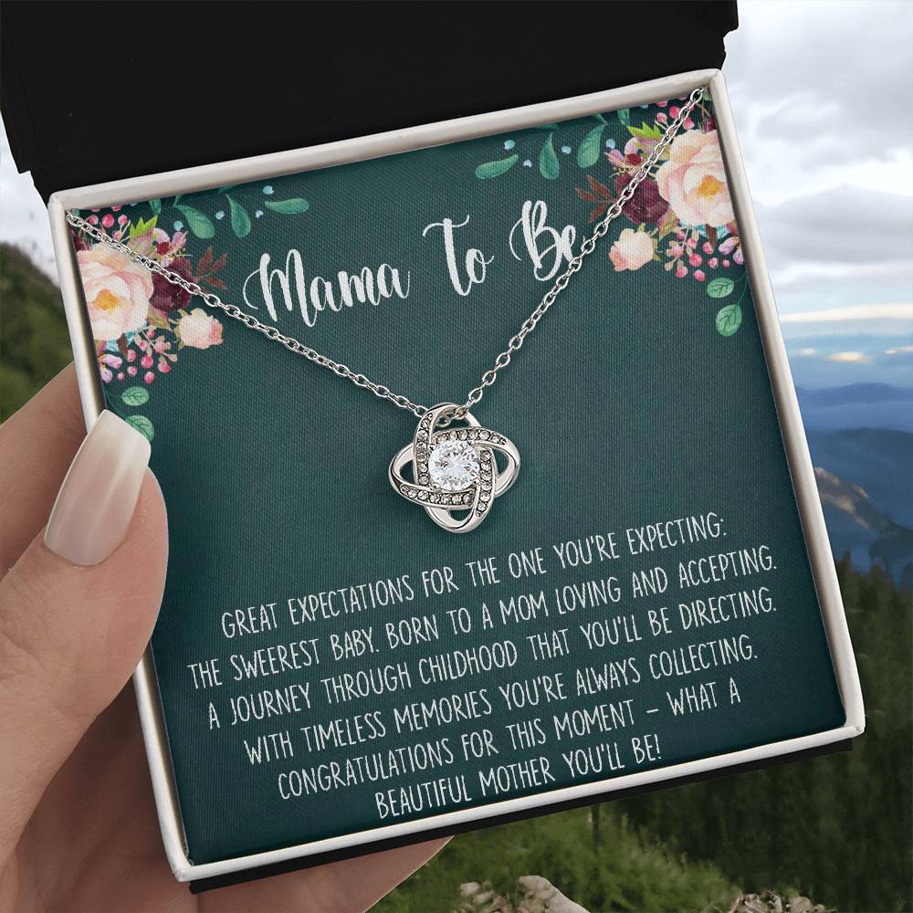 Gift for Expecting Moms Necklace, Expecting Mother Gifts, Present for Expecting Moms, Mom to Be Love Knot Necklace, Pregnant, Baby Shower