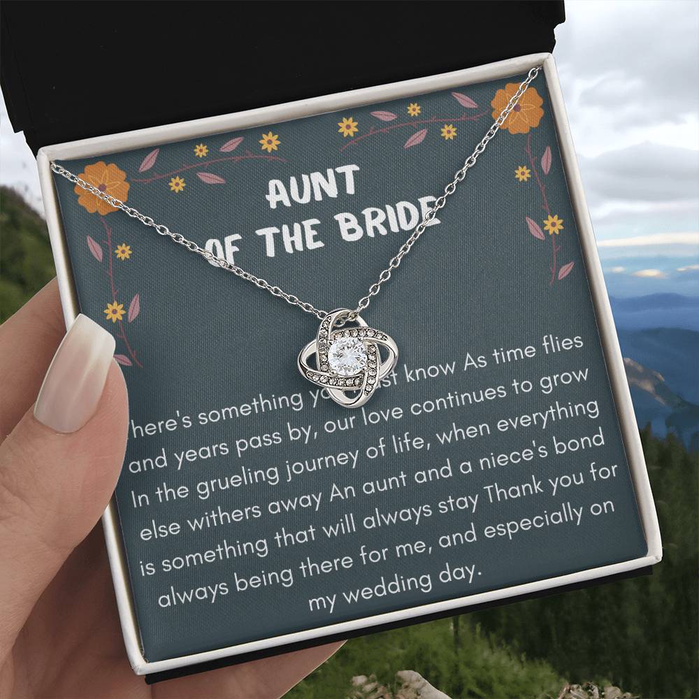Aunt of the Bride Gift Love Knot Necklace