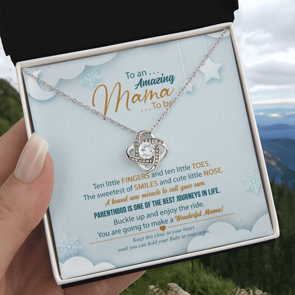 Love Knot Necklace, Mama to Be, Gift for Mom to Be