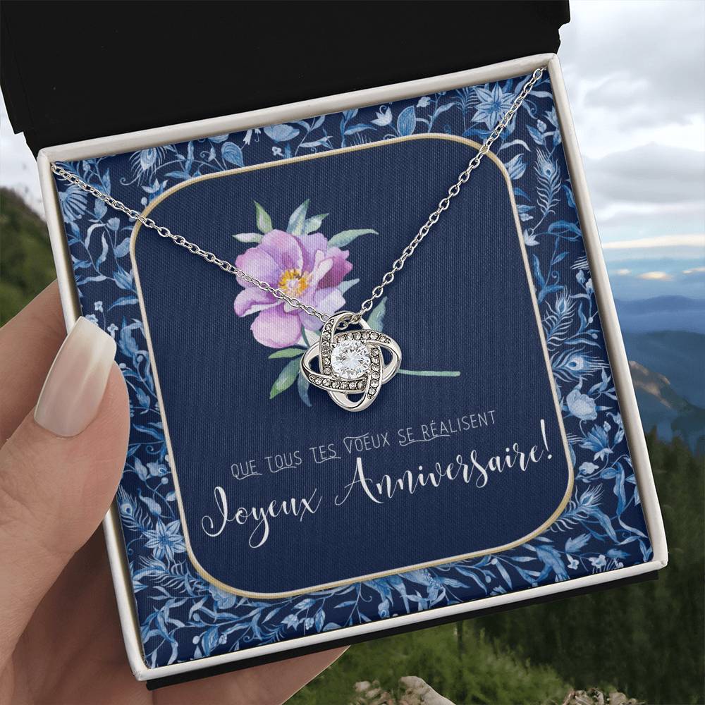 Joyeux Anniversaire Necklace | Personalized Birthday Gift | Birthday Necklace for French