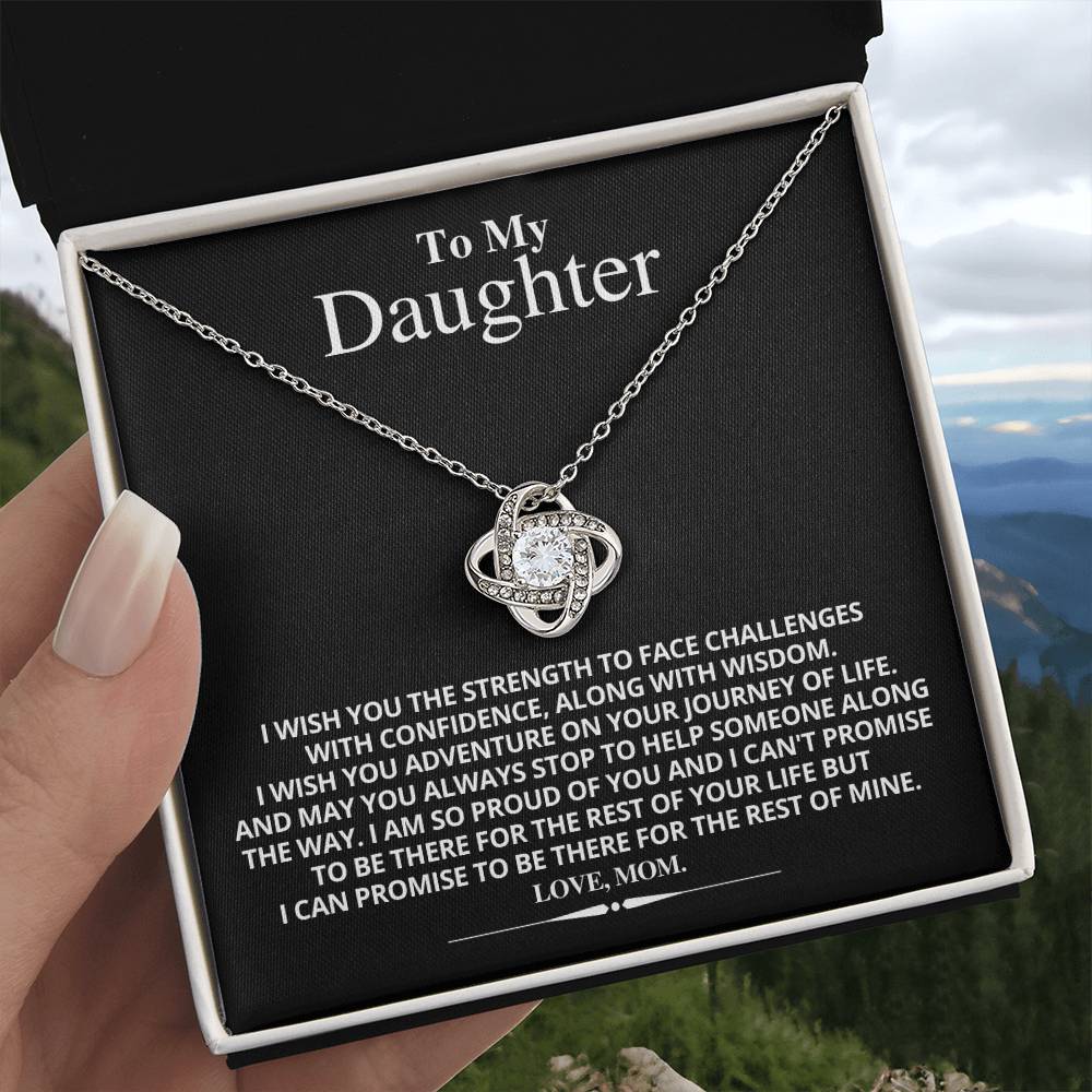 To My Daughter - Love Knot Necklace - From Mom