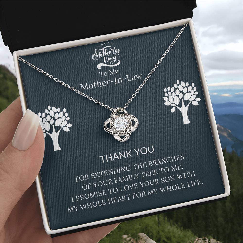 Mother’s Day - to My Mother-In-Law - Family Tree - Love Knot Necklace