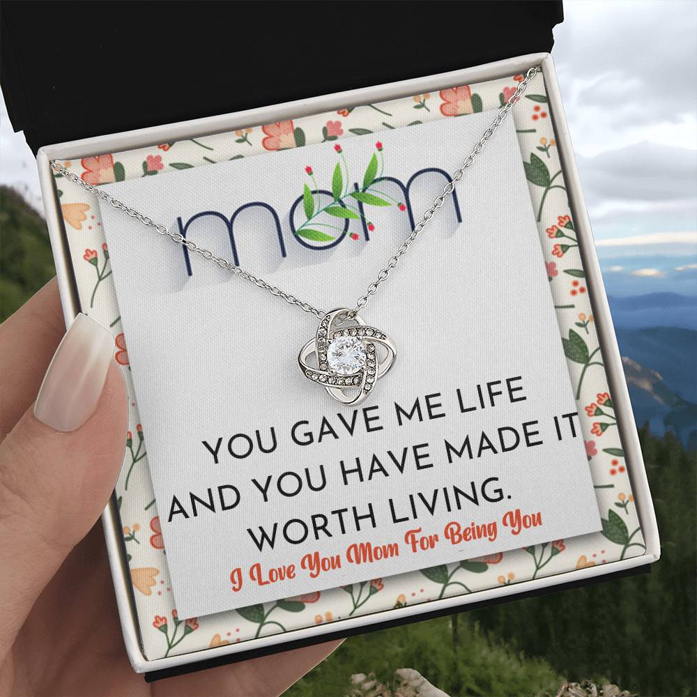 (Almost Gone) Worth Living Mom Necklace