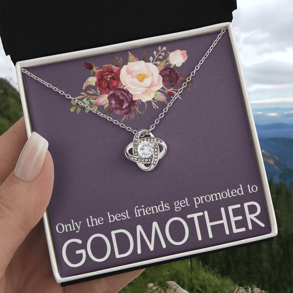 Promoted to Godmother Necklace Gift, Godmother Gift, Godmother Love Knot Necklace, Godmother Proposal, Fairy Godmother, Be My Godmother
