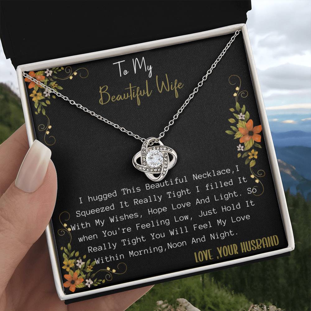 Gift for Wife. Love Knot Necklace for Beautiful Wife