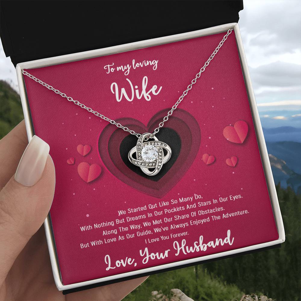 To My Wife - Happily Ever After - Love Knot Christmas Necklace
