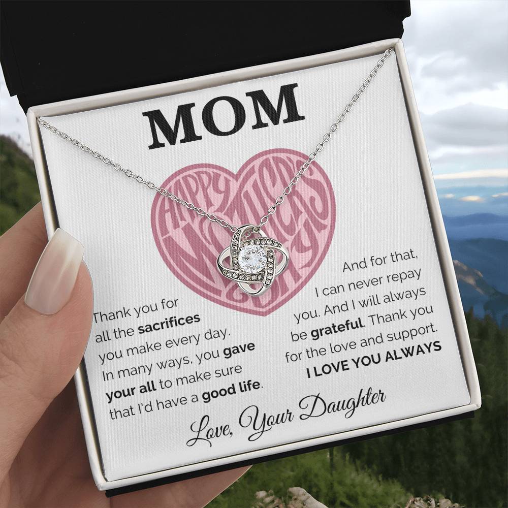 Happy Mother's Day - Always Be Grateful - Love Knot Necklace