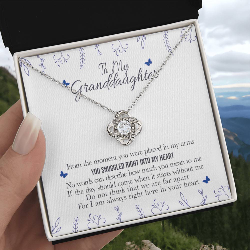 To My Granddaughter - You Snuggled Right Into My Heart - Gift From Grandparents Necklace