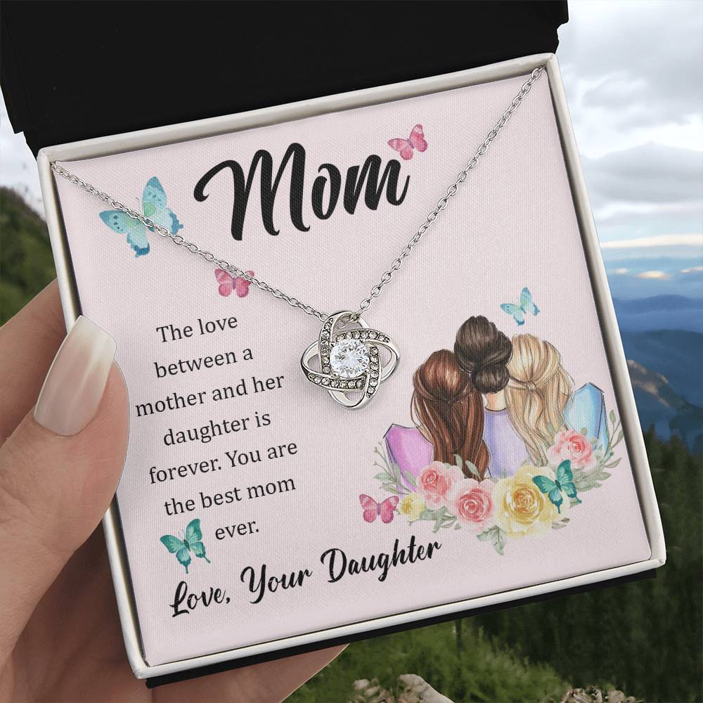 Gift for Mom From Daughter - Love Knot Necklace