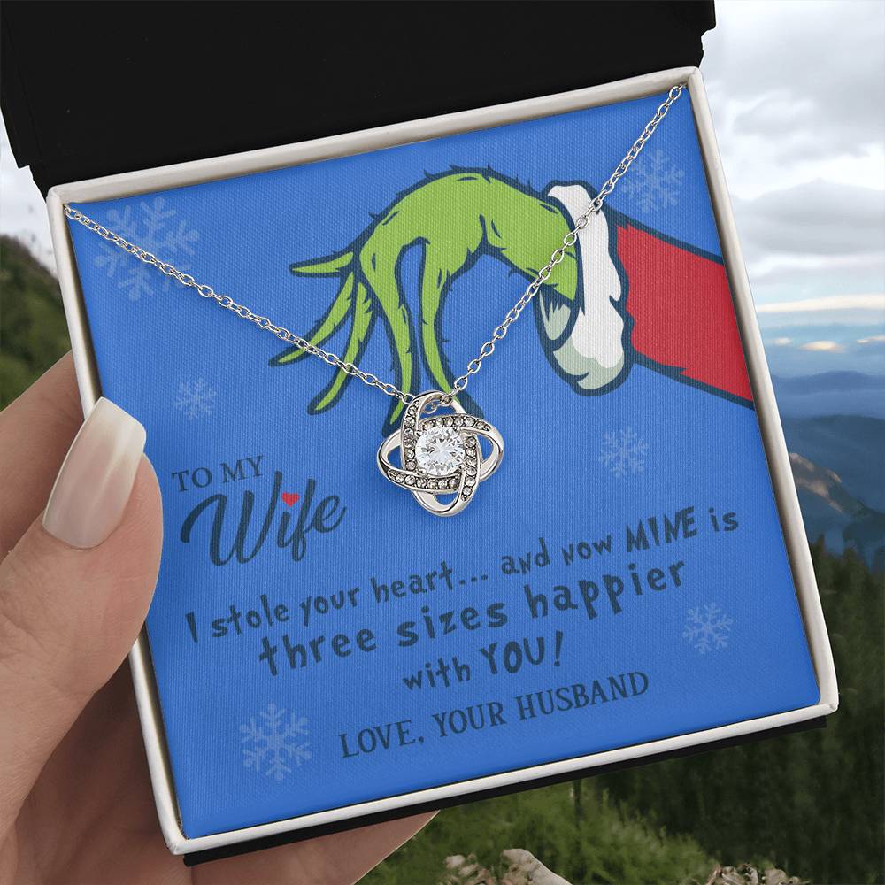 To My Wife - I Stole Your Heart - Love Knot Necklace